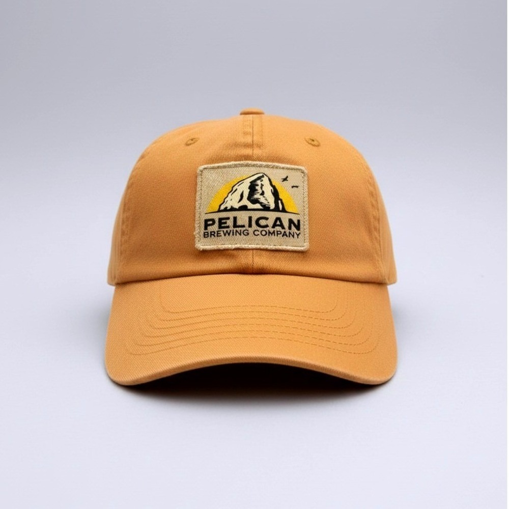 Pelican Brewing Co. Oregon Mustard Yellow Cotton Strapback Cap Baseball Hat NWOT - Picture 1 of 8